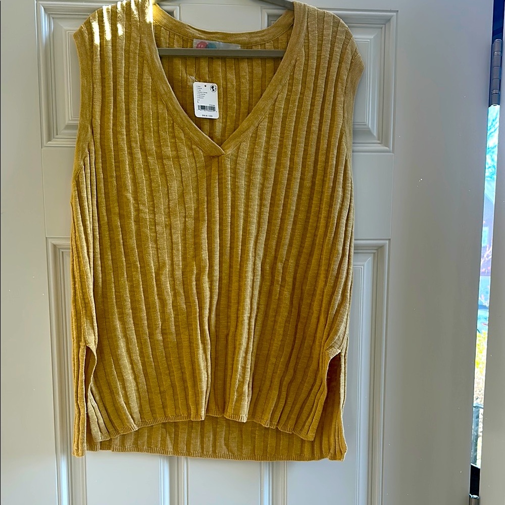 Free People Ribbed V-Neck Top